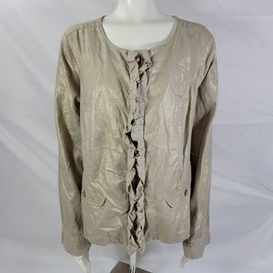Lane Bryant ruffle unlined jacket size 24
